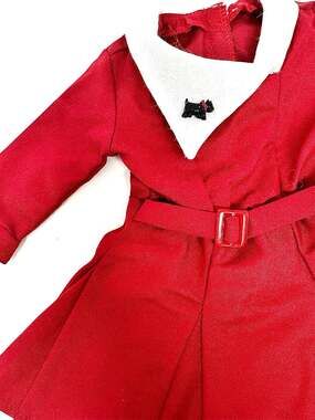 American Girl Kit Christmas dress Scottie red + white with shoes Kit’s holiday